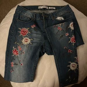 Jeans floral size 6 high rise sandpiper